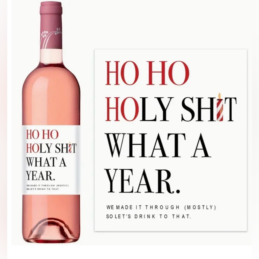20 Piece Funny Holiday Wine Bottle Labels - Perfect Gag Gift